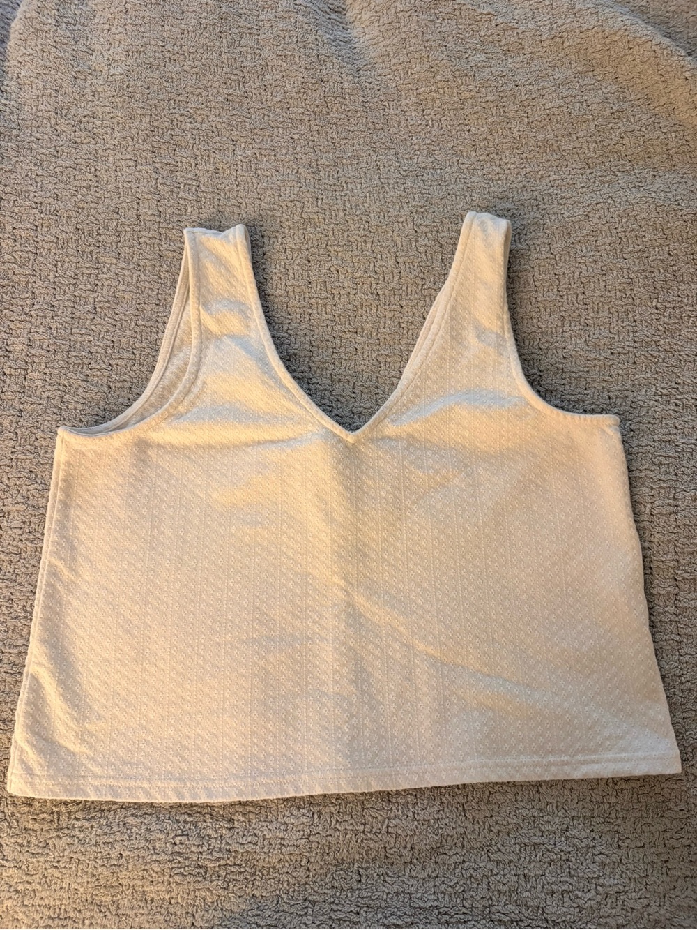 Madewell white Textured V-Neck Tank Top